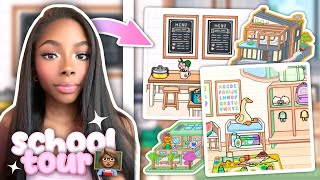 SCHOOL AND DAYCARE TOUR 👩🏽‍🏫 (TOCA LIFE WORLD) | VOICED 📢