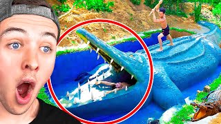 INSANE Secret Underground Water Slide (PRIMITIVE SURVIVAL)