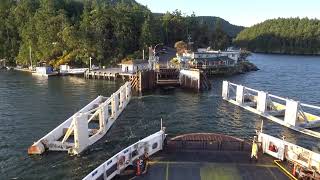 Approaching Lyall Harbour Ferry Terminal (Saturna Island BC) on "Queen of Cumberland"-  ihikebc.com