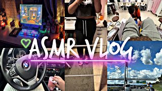 ASMR Vlog Spend the Day with me ☕️🦷🛒🐈‍⬛🦶⛽️👩🏻‍💻