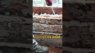 Replacing rotten log with a wood  #diy #renovation #homeimprovement #windows #rotten #logs