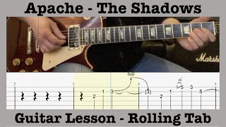 Apache - The Shadows - Guitar - Lesson - Demonstration - Rolling Tab