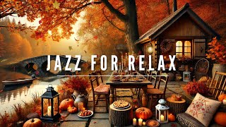 Tranquil Jazz in Fall Scenery 🎷 Relaxing Coffee Shop Music for Work and Study