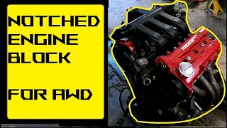 FULLY Forged Race Engine that I notched the Block to get around a TRANSFER CASE FOR AWD!!!!!