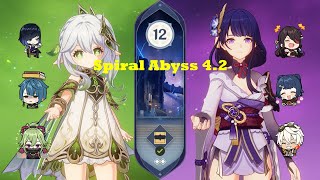 Nahida Hyperbloom & Raiden Overloaded | Spiral Abyss 4.2 Floor 12 9 Stars | Genshin Impact