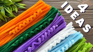 4 IDEAS 💥 Easy Pipe Cleaner Crafts Pipe Cleaner Chenille Decoration Ideas