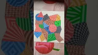 3D geometrical doodle art 🎨 #viral #youtubeshorts #drawing