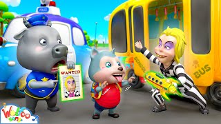 Strange Bus‼️ Be Careful of Fake Driver - More Police Save Song | Nursery Rhymes | Wolfoo Kids Songs