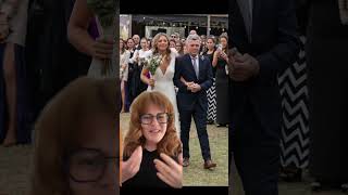 Father of the bride wears a MAGA hat while speaking at his daughter's wedding