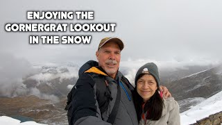 Enjoying the Gornergrat Lookout in the Snow   4K