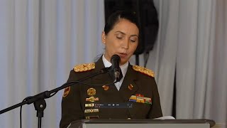 Palabras de la Mayor Eva Rodríguez en nombre de los oficiales que cumplieron 15 años de servicio