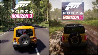 Forza Horizon 3 vs Forza Horizon 5 - Desert - Canyon - Rain Forest - Seaside Town - City Comparison