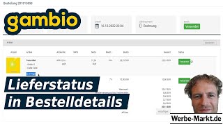 Gambio Lieferstatus in Bestelldetails