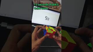 Rubik's cube solved in 13 seconds #rubikscube #speedcubing #viral #shorts