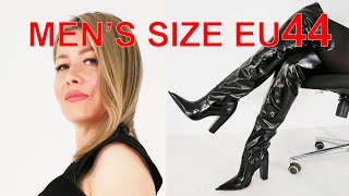 High heels over the knee boots for men Size EU44: review, unboxing and try-on