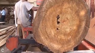 Biggest Satisfying Wood Sawmill Machine Fastest Working Amazing Modern Chainsaw Wood Cutting Machine