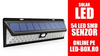 Proiector LED SOLAR 54 LED senzor de prezenta led-box.ro