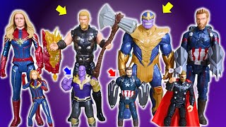 8 Bonecos VINGADORES - Capitão América, Thanos, Thor e Capitã Marvel - ORIGINAL vs PIRATA - MARVEL