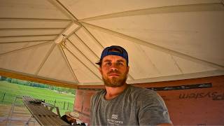 Day 3 Pavilion build on the Big black Swimming pool build | James Hardie with western cedar beams