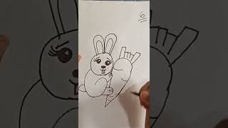 6=rabbit drawing easy// how to draw #drawing #viral #easydrawing #youtubeshorts