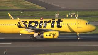 Spirit Airlines Airbus A320 takeoff from Portland Airport