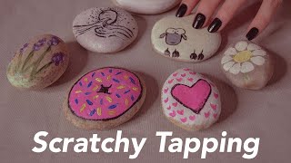 ASMR Scratchy Tapping on Hand Painted Rocks (Whisper)