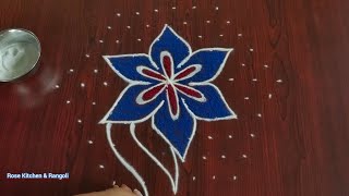 Easy Rangoli with 11x5 dots | Simple | Festival Special | Pooja | Kolam | Kamalam | muggu