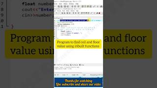 Floor and Ceil function with example in C++ | #shorts #viral #c++