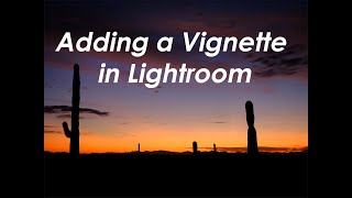 Adding a Vignette in Lightroom