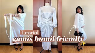 DIY Jahit Gamis Lilit Simpel, Bisa Dikejer Sambil Nunggu Takbiran 🧵