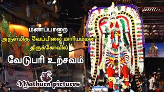 வேப்பிலை மாரியம்மன் வேடபரி நிகழ்ச்சி குதிரை வாகனத்தில் அம்மன் திருவீதியுலா | Manaparai Vedapari