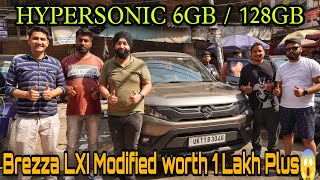 Brezza LXI Modified worth 1 Lakh Plus 😱 | HYPERSONIC ANDROID 6GB /128 GB | Car Modification 💥🔥