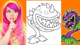 ASMR Coloring Chomper | Plants vs Zombies | Calming ASMR Coloring for Relaxation & Stress-Relief