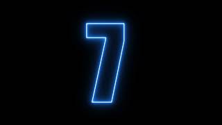 NEON NUMBER 7 DIGIT STOCK FOOTAGE ASSET for Editors | Vibrant Animated Motion BG for MOTION GRAPHICS