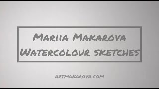 Watercolour sketches by Mariia Makarova