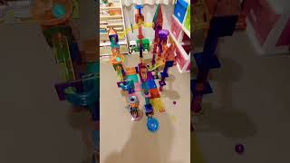 PicassoTiles PicassoToys Big Hit Happy Time Magnetic Tiles Marble Run Creations Kids Play Ideas