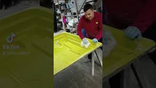 طريقة دهن الجلكوت وطريقة التحريك الجزء الثالث...فيبر جلاس.fiber glass