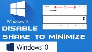 Windows 10 | Disable the shaking