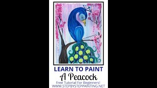 How To Paint A Peacock Easy Acrylic Painting