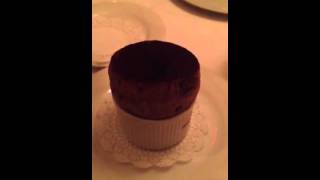 Chocolate Souffle with Chocolate Sauce