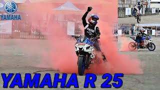 YAMAHA R25 FREESTYLE KEREN, ASAP WARNA MERAH - ATRAKSI MOTOR STUNTRIDE