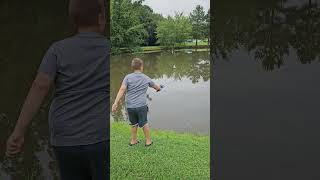 Learning to cast #specialneeds #summerfun #ring14syndrome #fishing