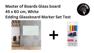 Master of Boards Glass Board 45 x 60 cm, White Edding Glassboard Marker Set - Test - Notizen - DE