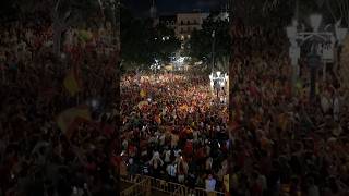 Así fué la celebración de la ciudad de Valencia ❤️🇪🇦.CAMPEONES DE EUROPA @sefutbol @euro2024 #shorts