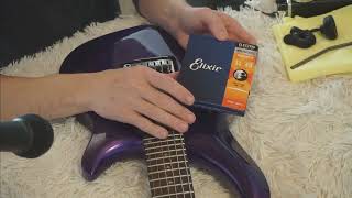 [ASMR] Changing my Guitar strings | Soft Spoken, Guitar Strings, Washing & Waxing, and Tapping