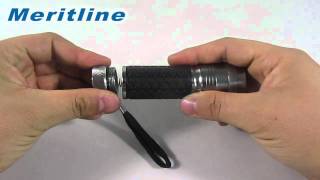 Ultra Bright LED Aluminum Flashlight with Rubber Grip and Lanyard @meritline(#248-072)