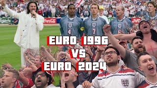 Britsh National Anthem Euro96 vs Euro2024 by England Fans -  God save the Queen and the King