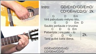 Balta Diena - S. Mykolaitis  - Ritmas - Akordai 🎸 Gitaros pamokos. Mokomės groti gitara!