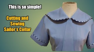 How to Sew Sailor's Collar (cutting and sewing)