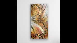 Stunning Brown, Copper and Gold Abstract Fluid Art Acrylic Pour Painting/ Swipe and Spin